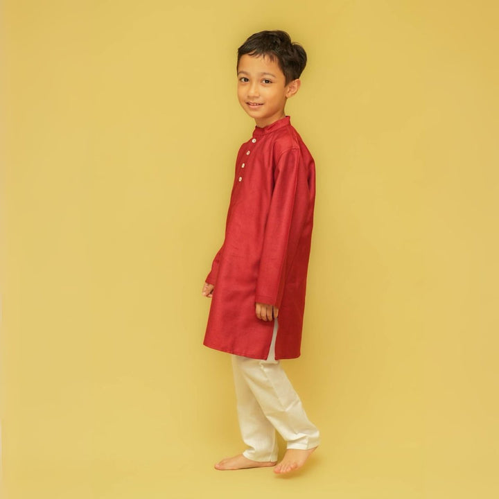 Red Silk Kurta