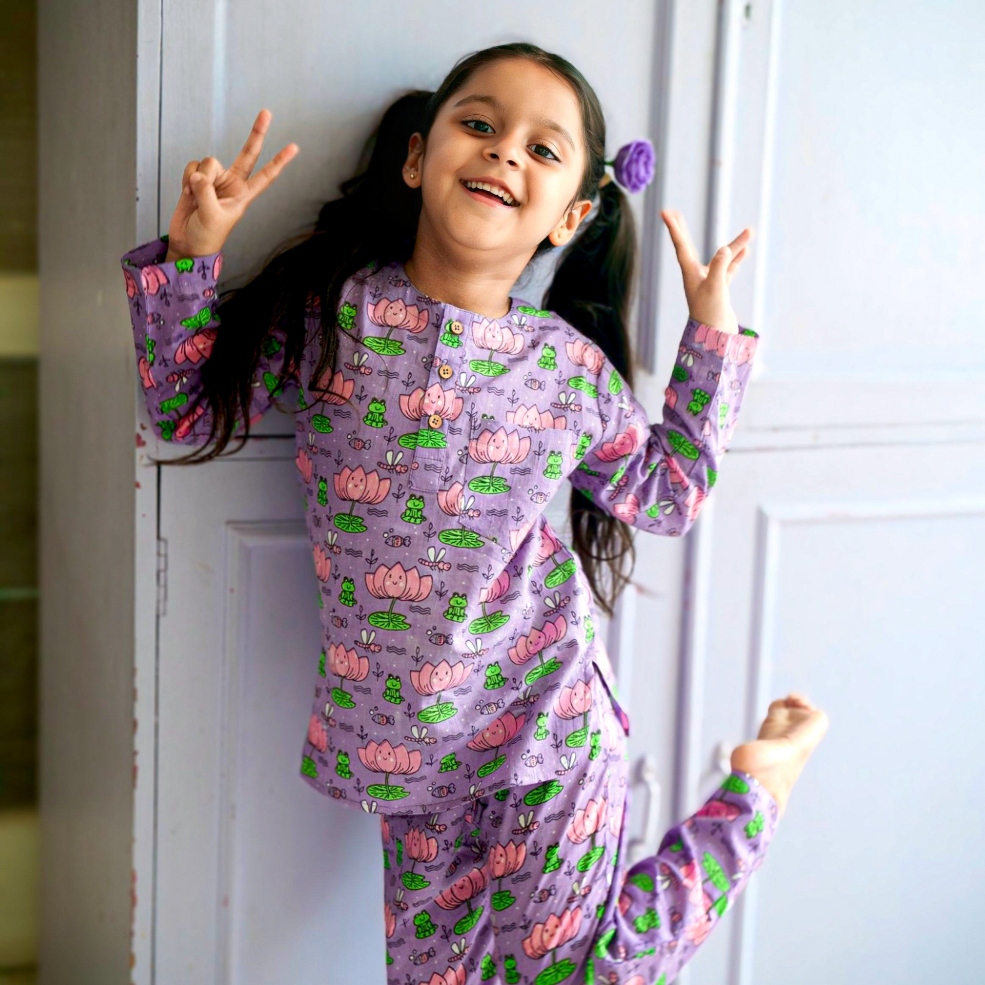 Lotus Print Mom & Kids set