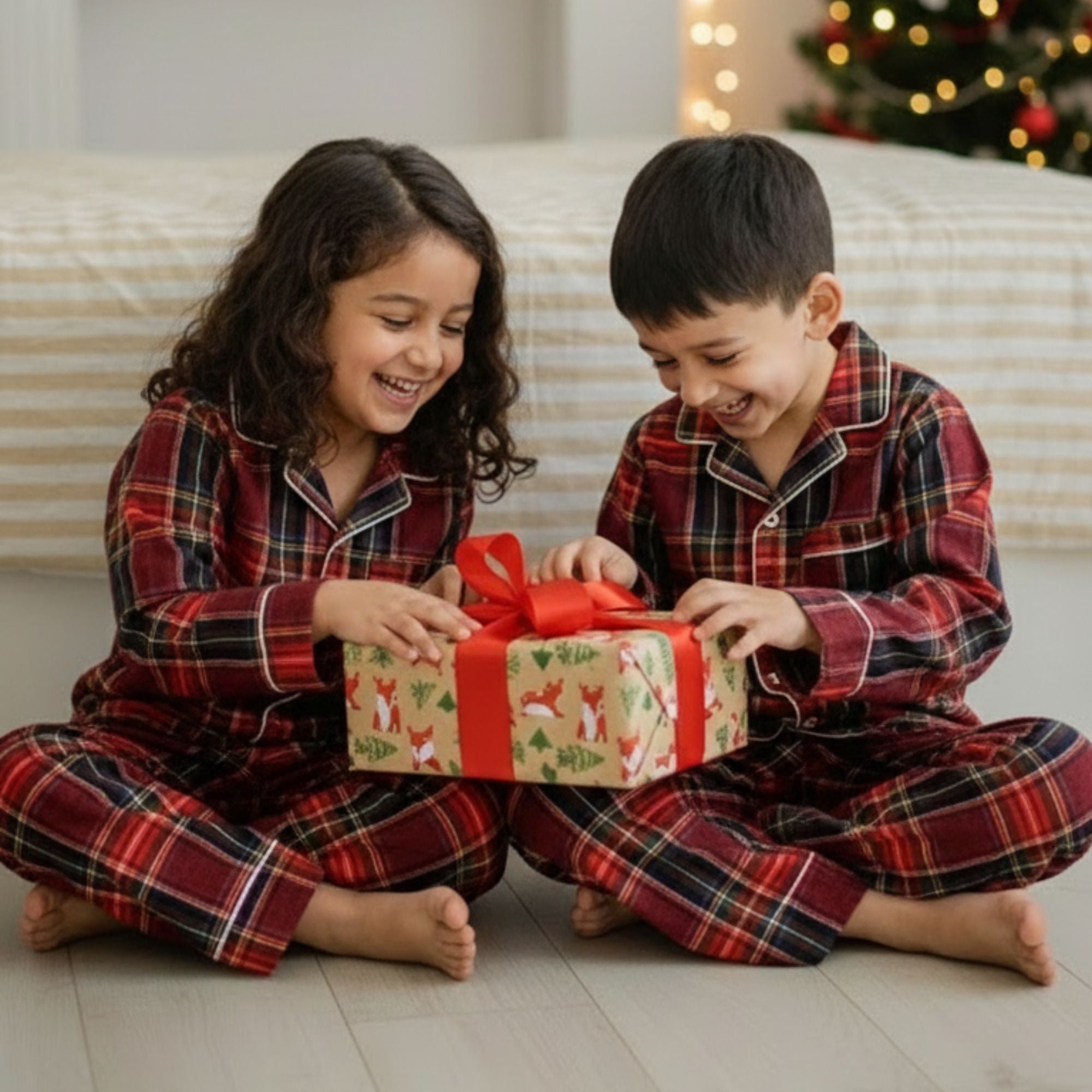 Red Tiny Santa Pajama Set