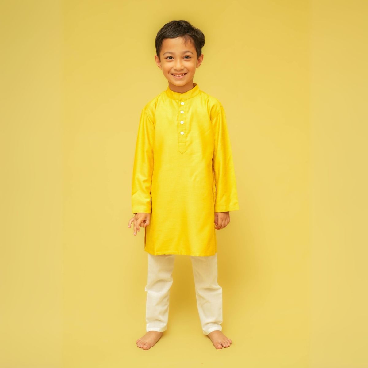 Yellow Silk Kurta