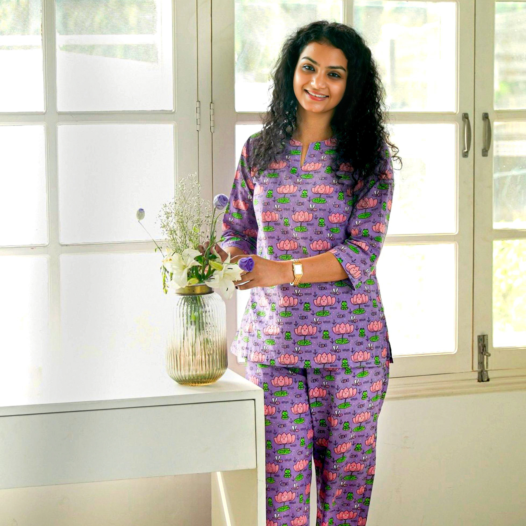 Lotus Print Mom & Kids set