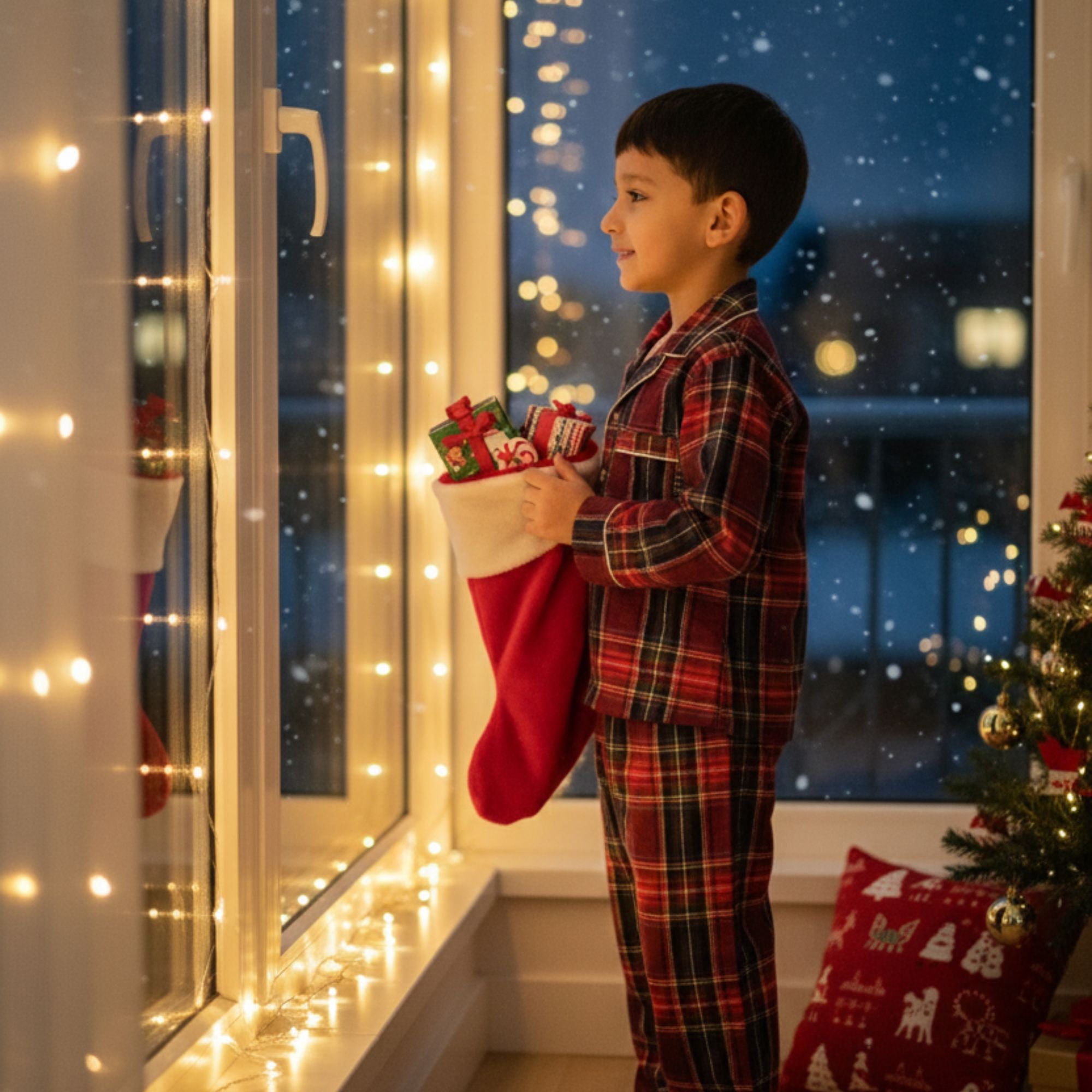 Red Tiny Santa Pajama Set
