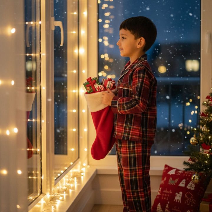 Red Tiny Santa Pajama Set
