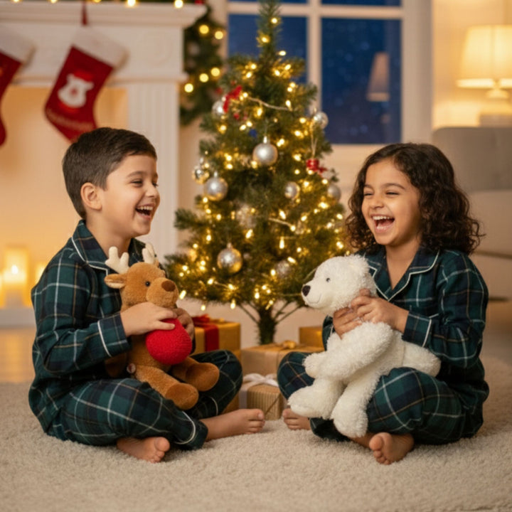 Green Tiny Santa Pajama Set