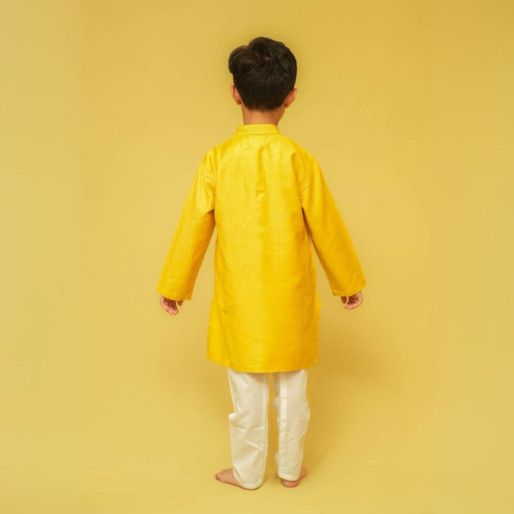 Yellow Silk Kurta