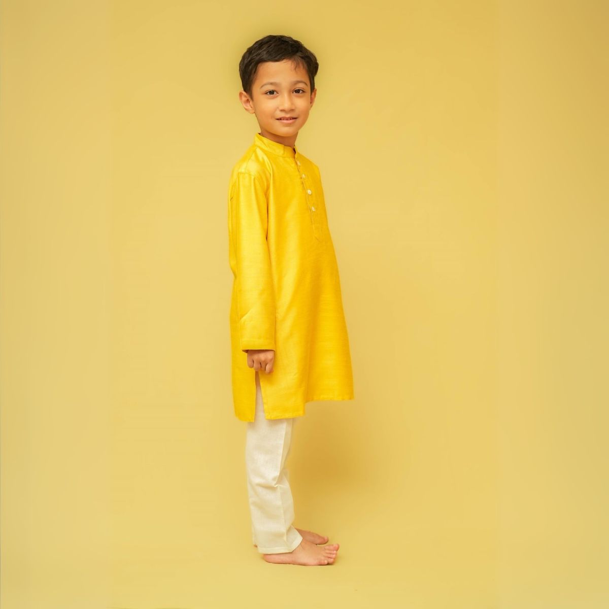 Yellow Silk Kurta
