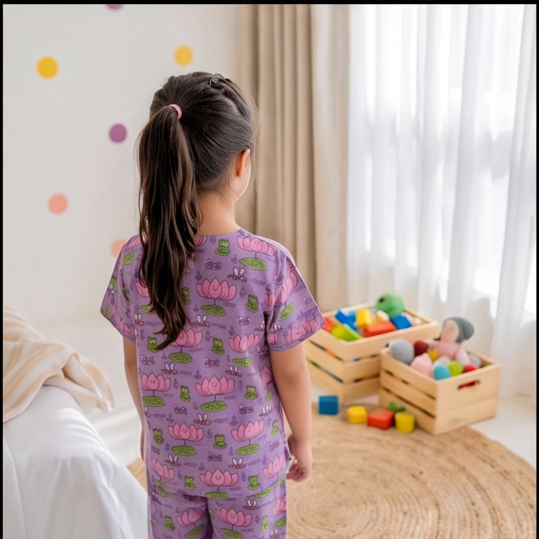 Lotus Print Unisex Night suit