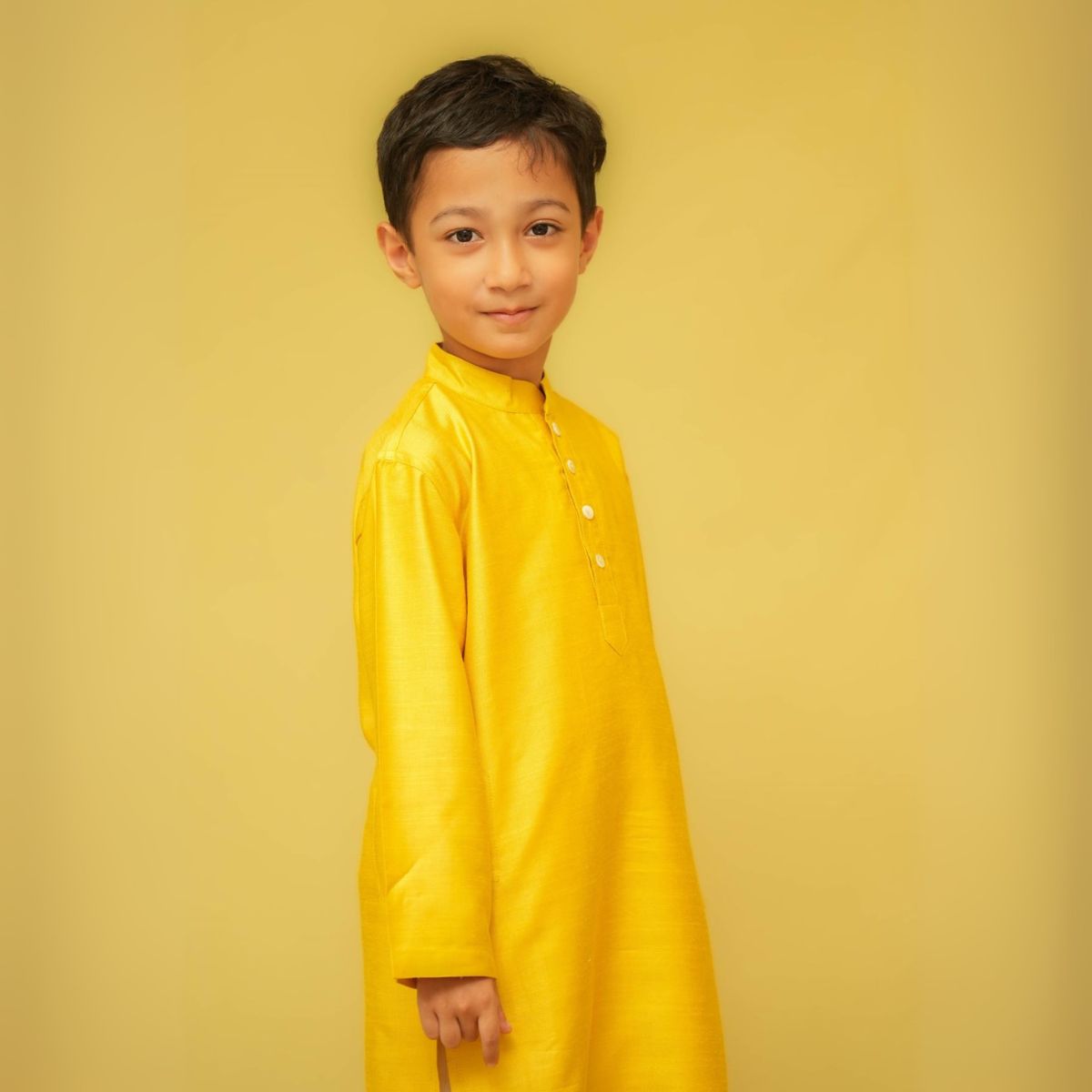 Yellow Silk Kurta