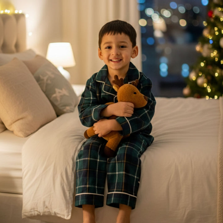 Green Tiny Santa Pajama Set