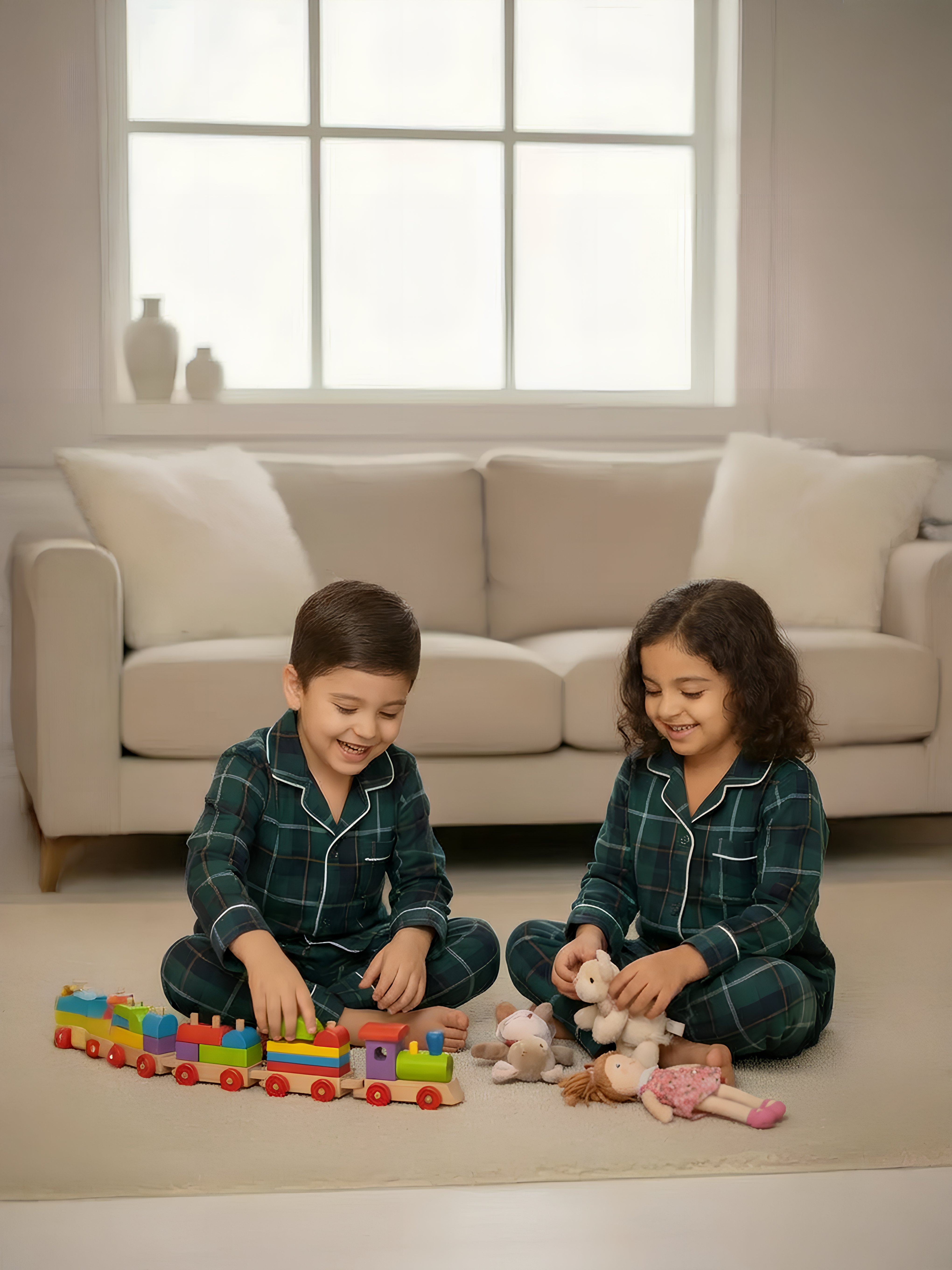 Green Tiny Santa Pajama Set