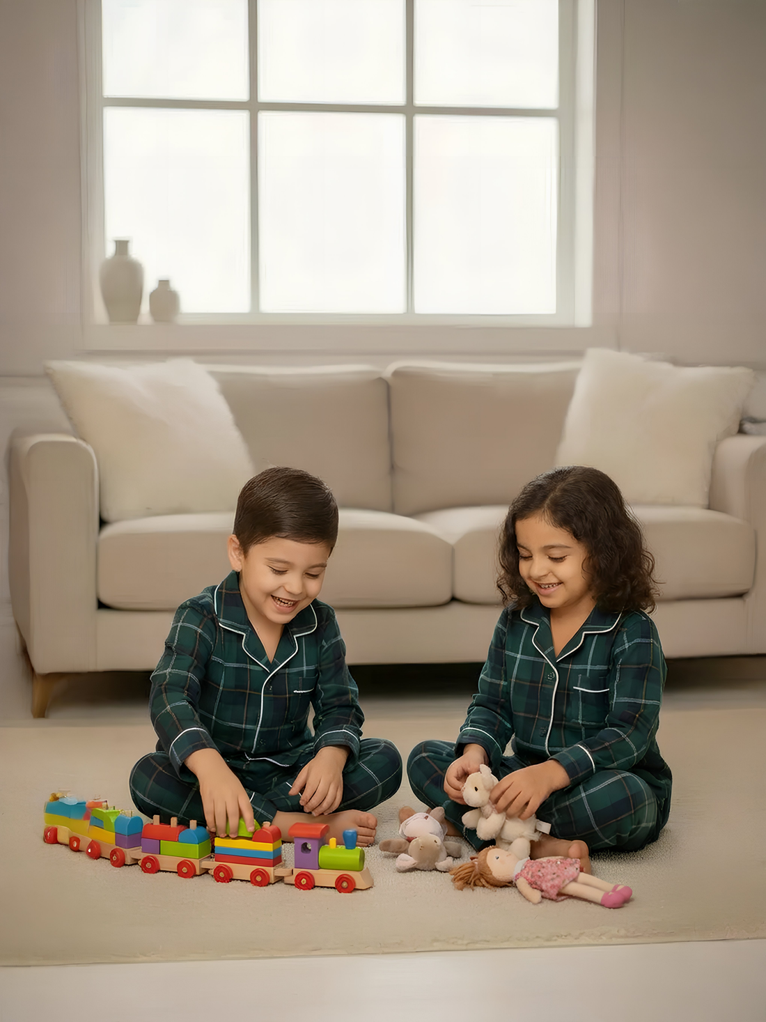 Green Tiny Santa Pajama Set