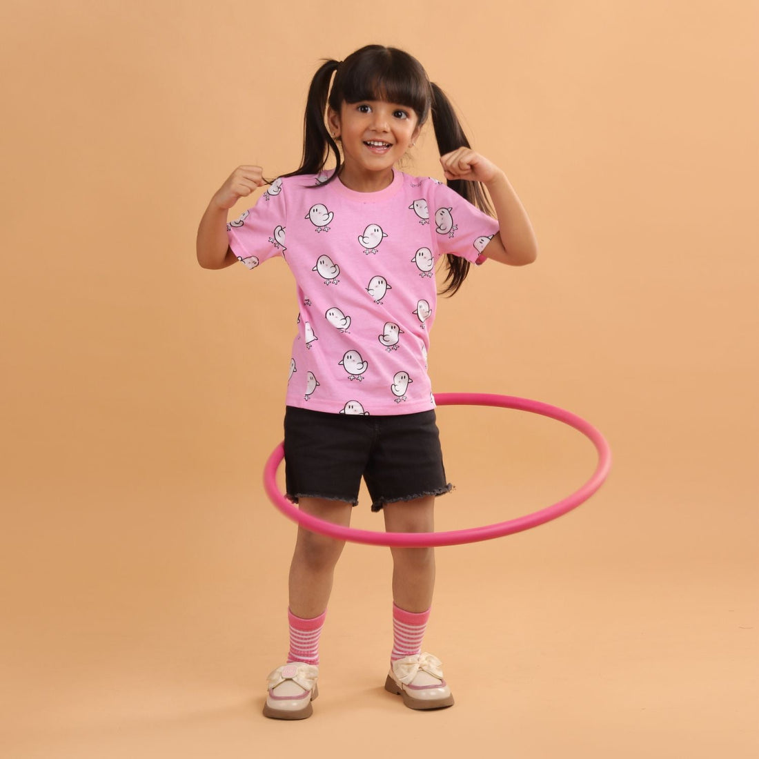 Boy  - Duck Print Short Sleeve Cotton T-Shirt & Shorts Set