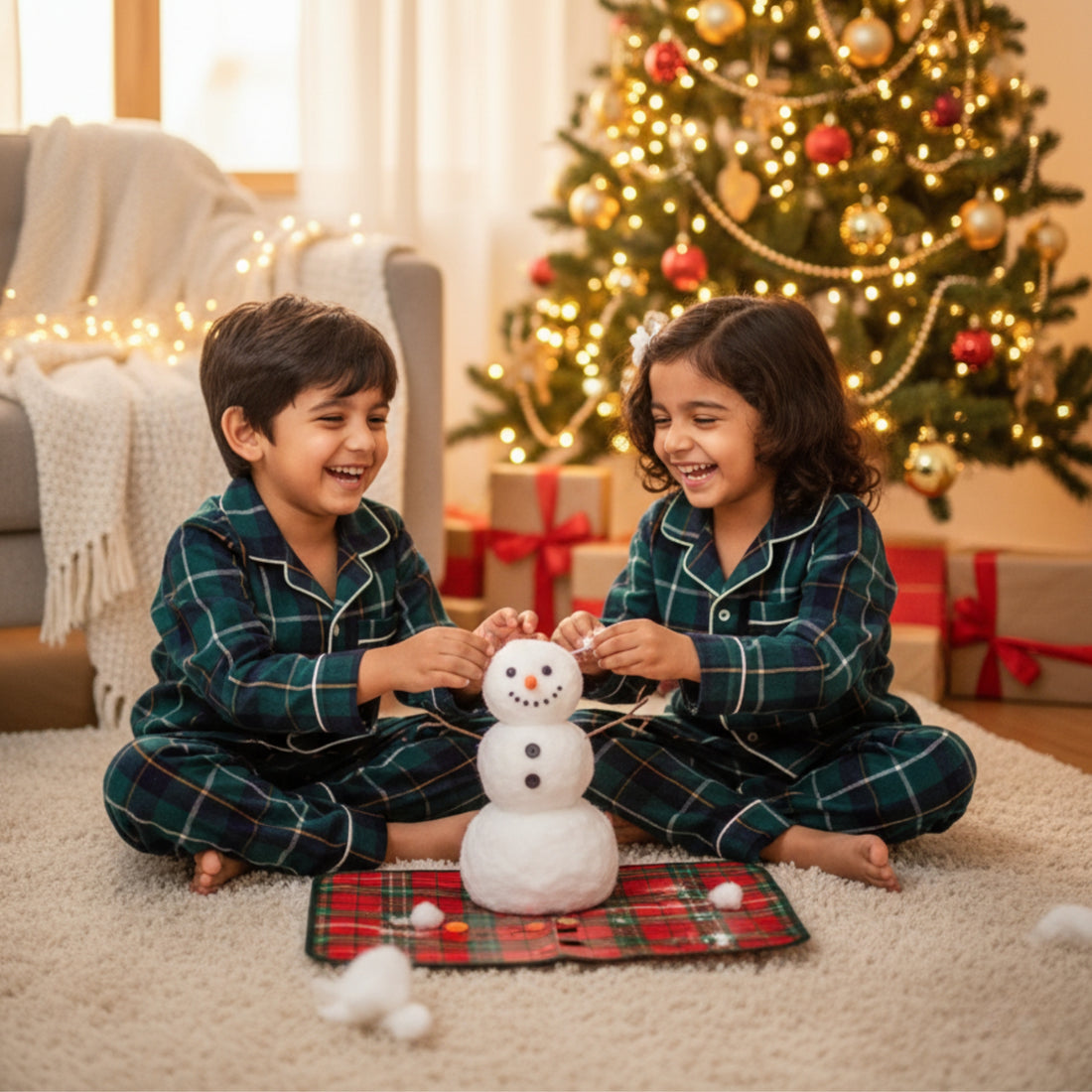 Green Tiny Santa Pajama Set