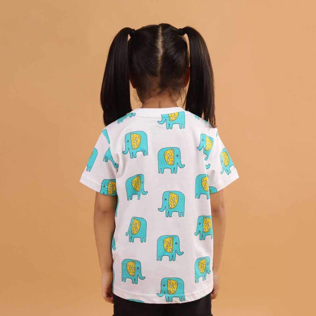 Boy - Elephant Print Short Sleeve Cotton T-Shirt & Shorts Set