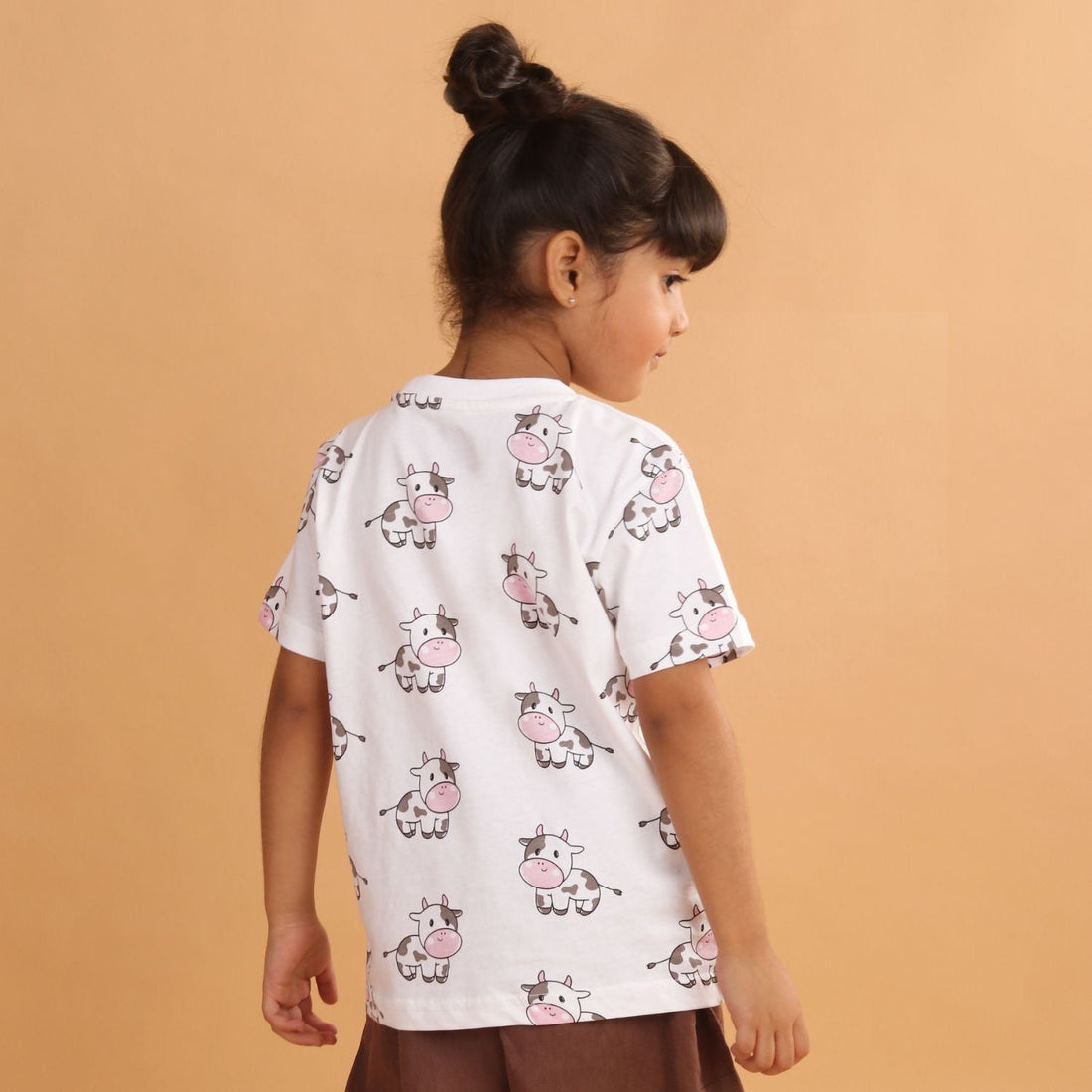 Boy - Cow Print Short Sleeve Cotton T-Shirt & Shorts Set