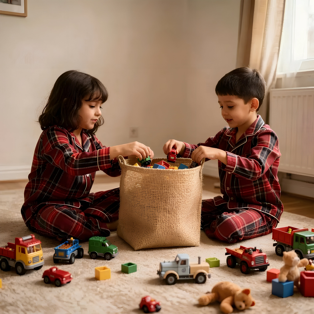 Red Tiny Santa Pajama Set