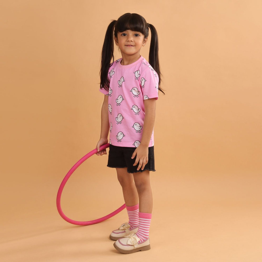 Boy  - Duck Print Short Sleeve Cotton T-Shirt & Shorts Set