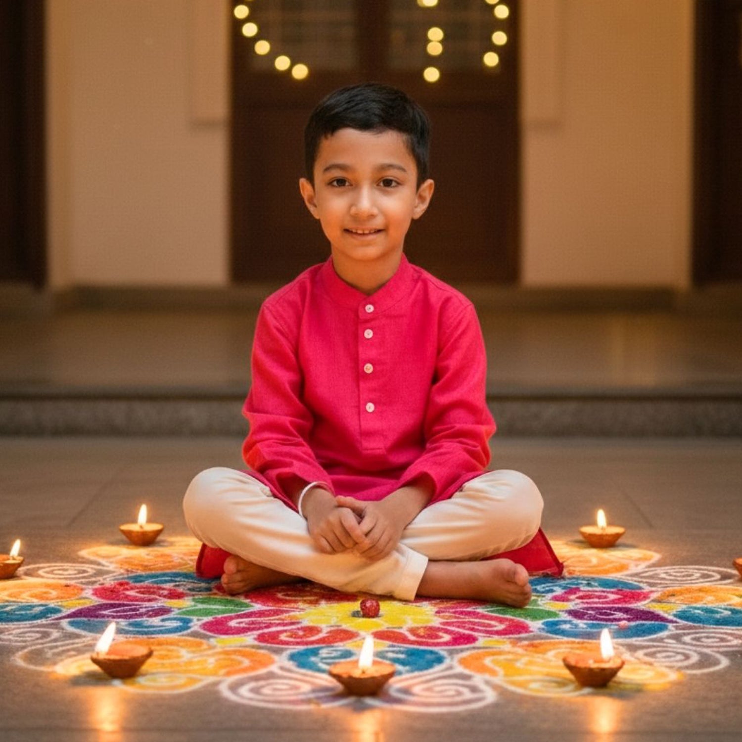 Pink Cotton Dobby Kurta