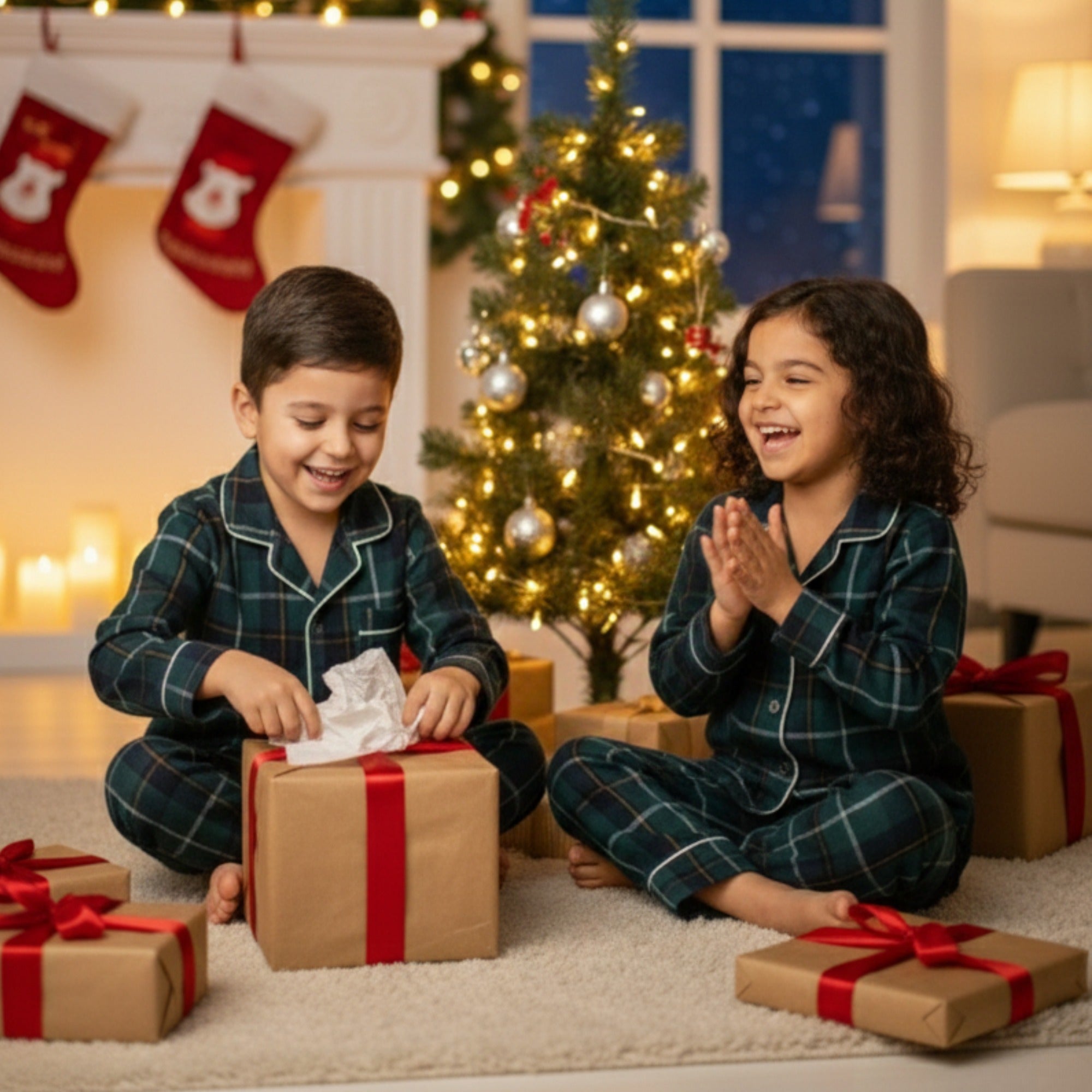 Green Tiny Santa Pajama Set