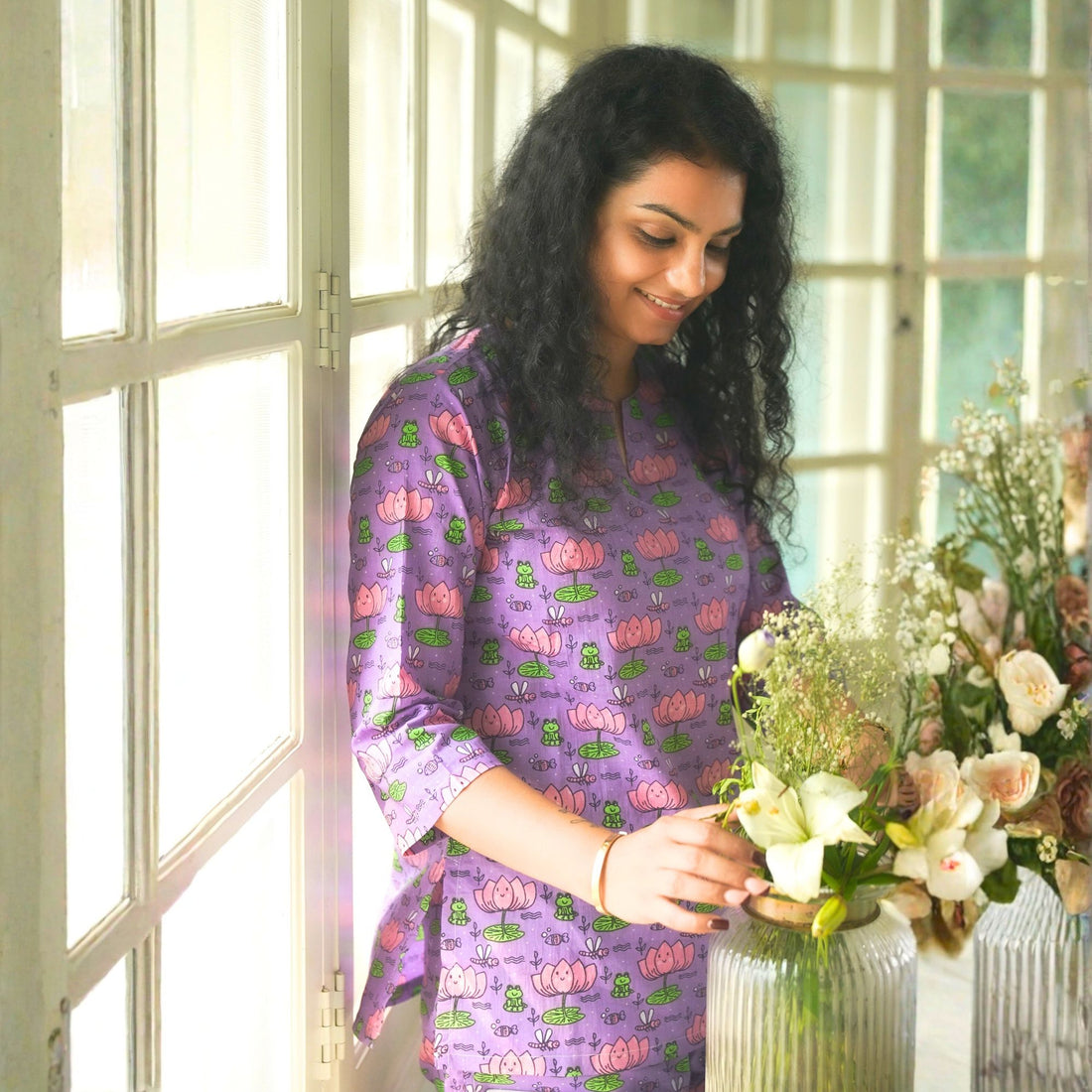 Lotus Print Women Pj Set