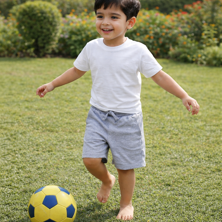 Boys Grey melange Jersey Shorts