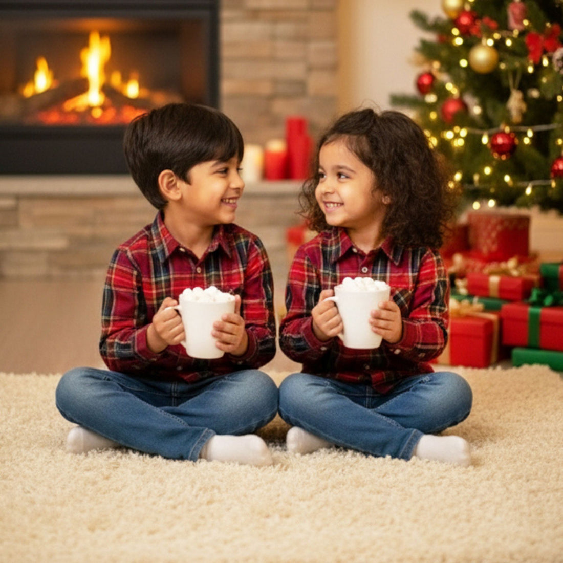 Santa Red Check Shirt