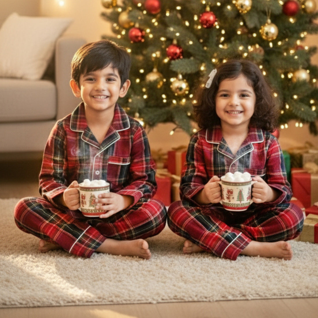 Red Tiny Santa Pajama Set
