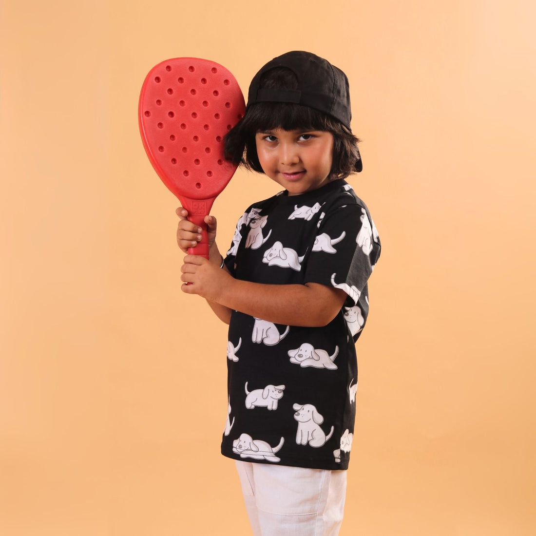 Girl - Dog Print Short Sleeve Cotton T-Shirt & Shorts Set