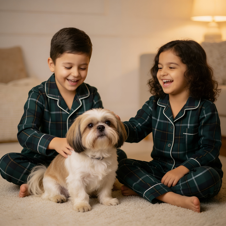 Green Tiny Santa Pajama Set