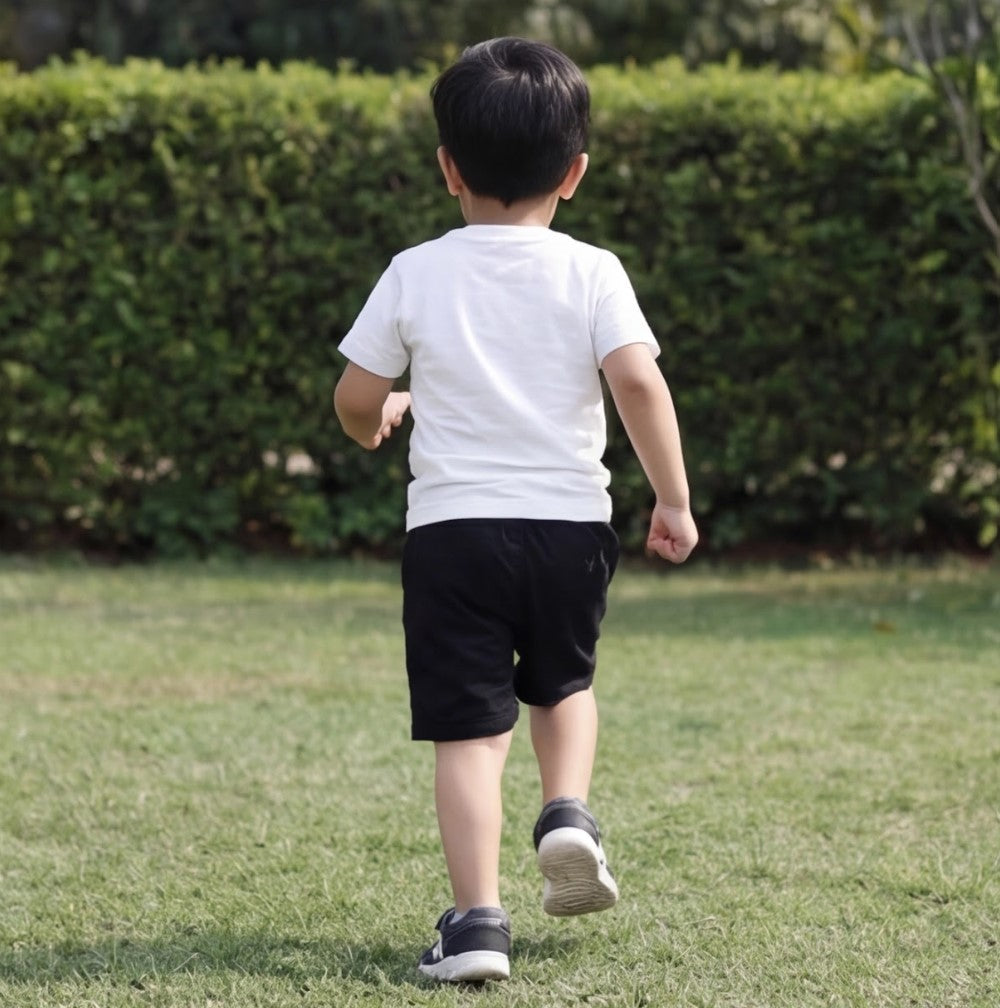 Boys Black Cotton Jersey Shorts