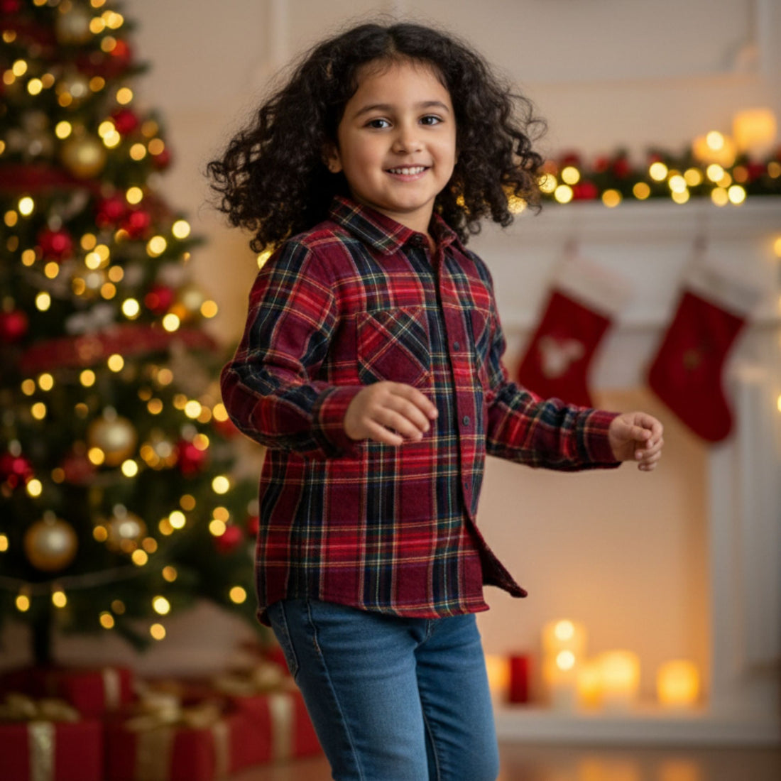 Santa Red Check Shirt