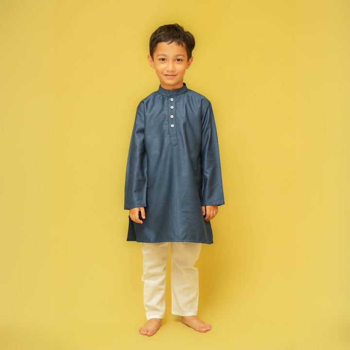 Blue Silk Kurta