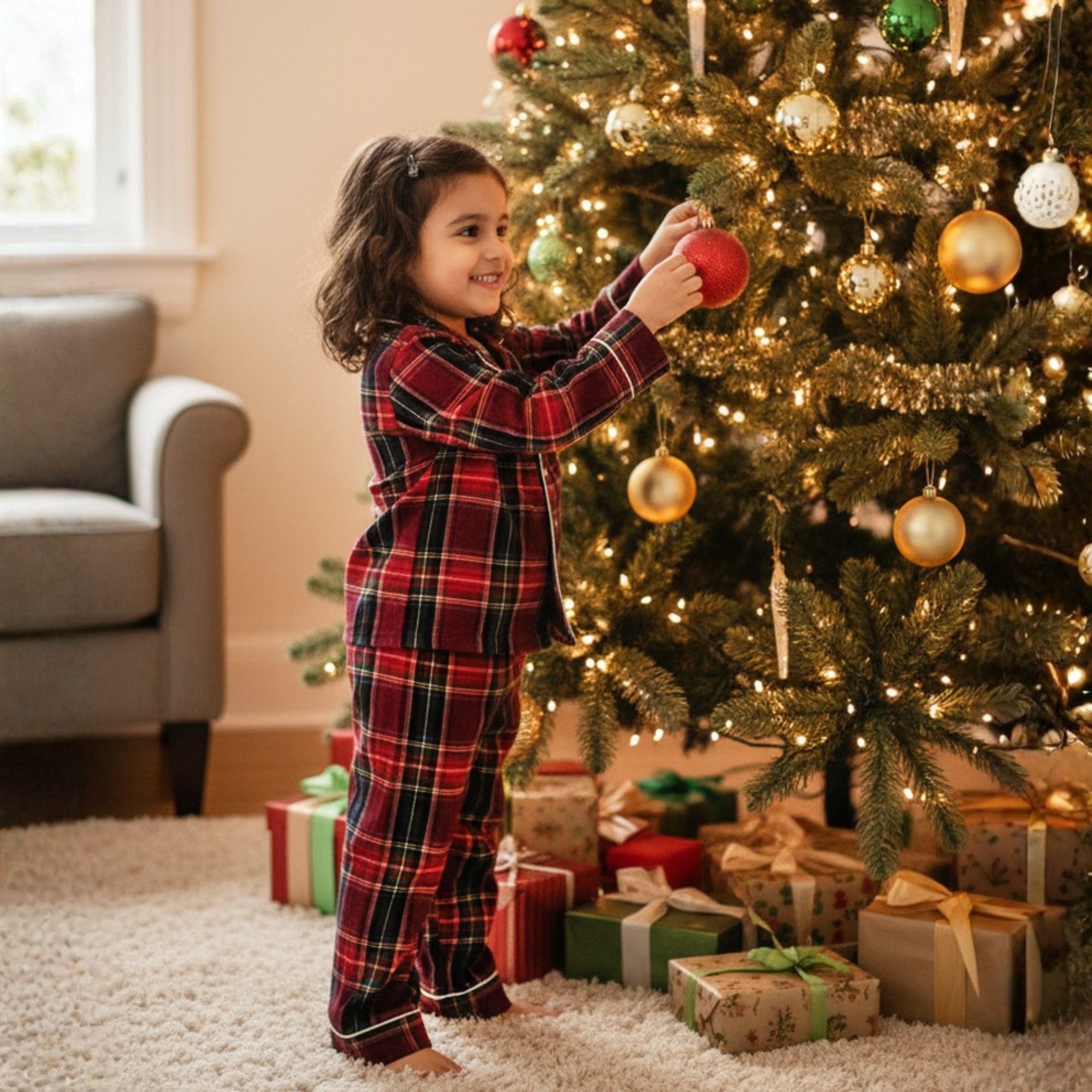 Red Tiny Santa Pajama Set