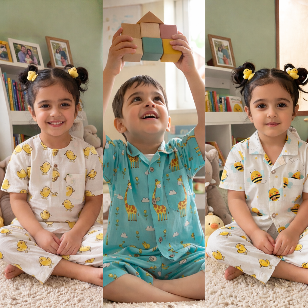 sleepy safari Night suit Set – 3 pack cotton Pj set