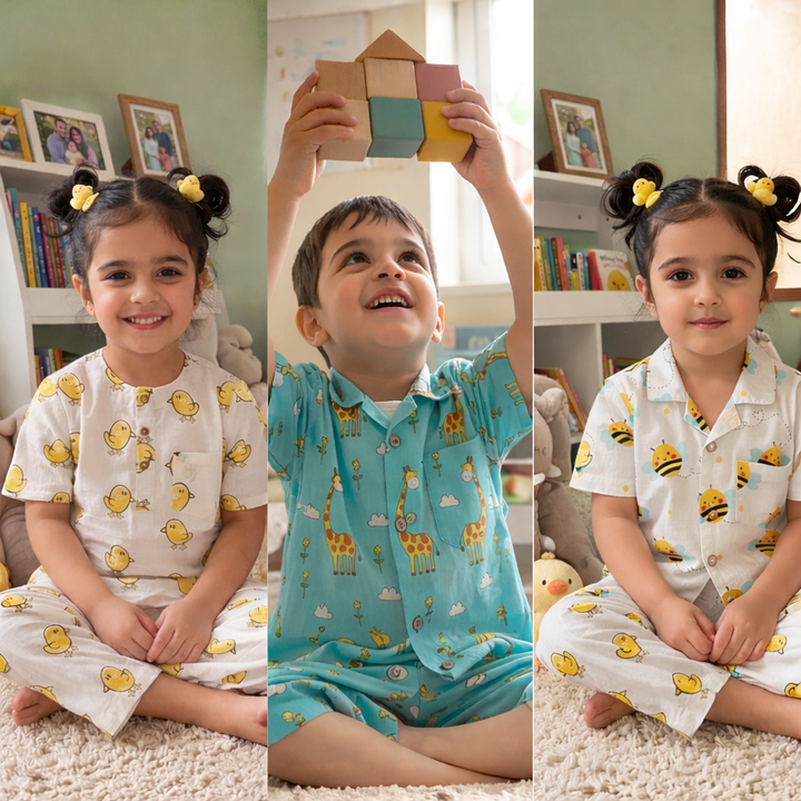 sleepy safari Night suit Set – 3 pack cotton Pj set