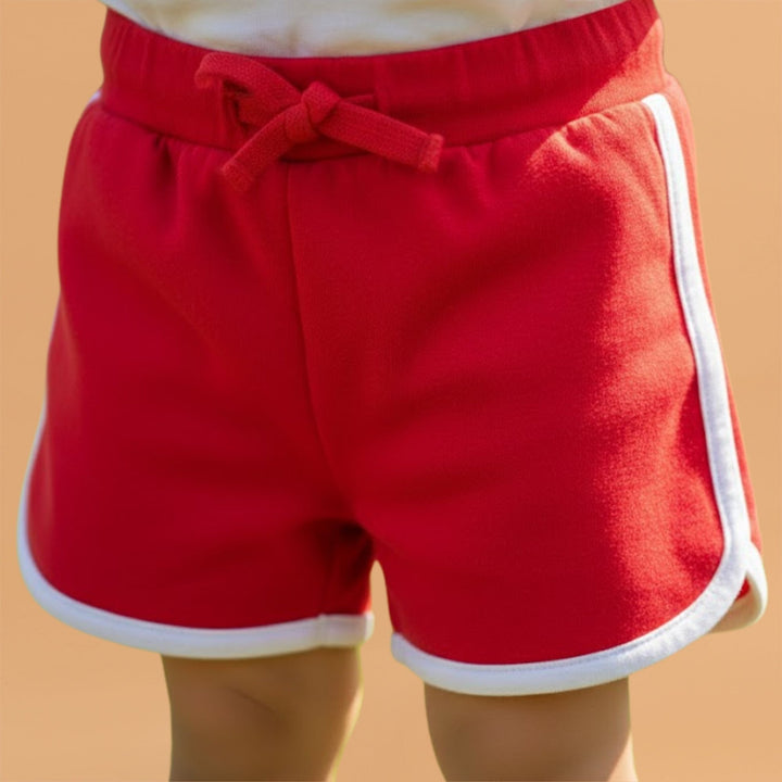 Girl Strawberry Print Short Sleeve Cotton T-Shirt & Shorts Set