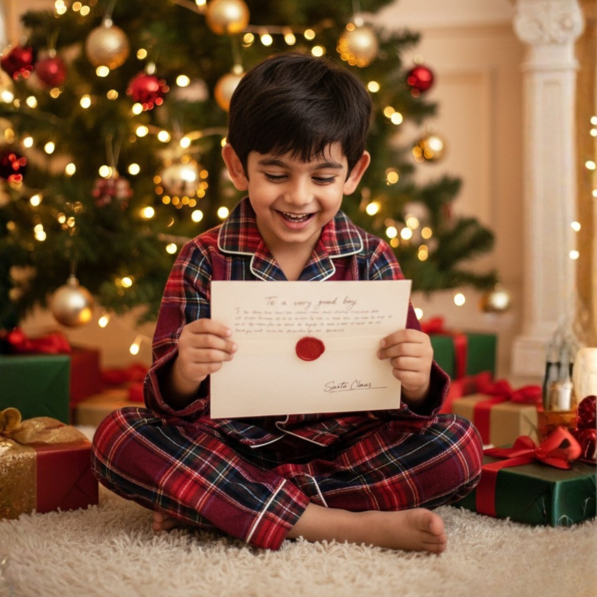 Red Tiny Santa Pajama Set
