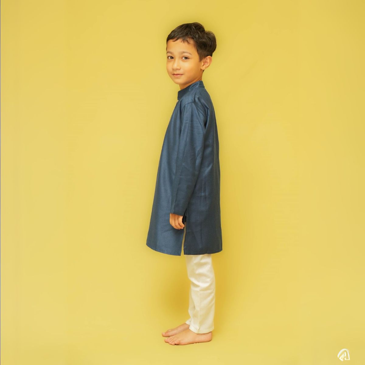 Blue Silk Kurta