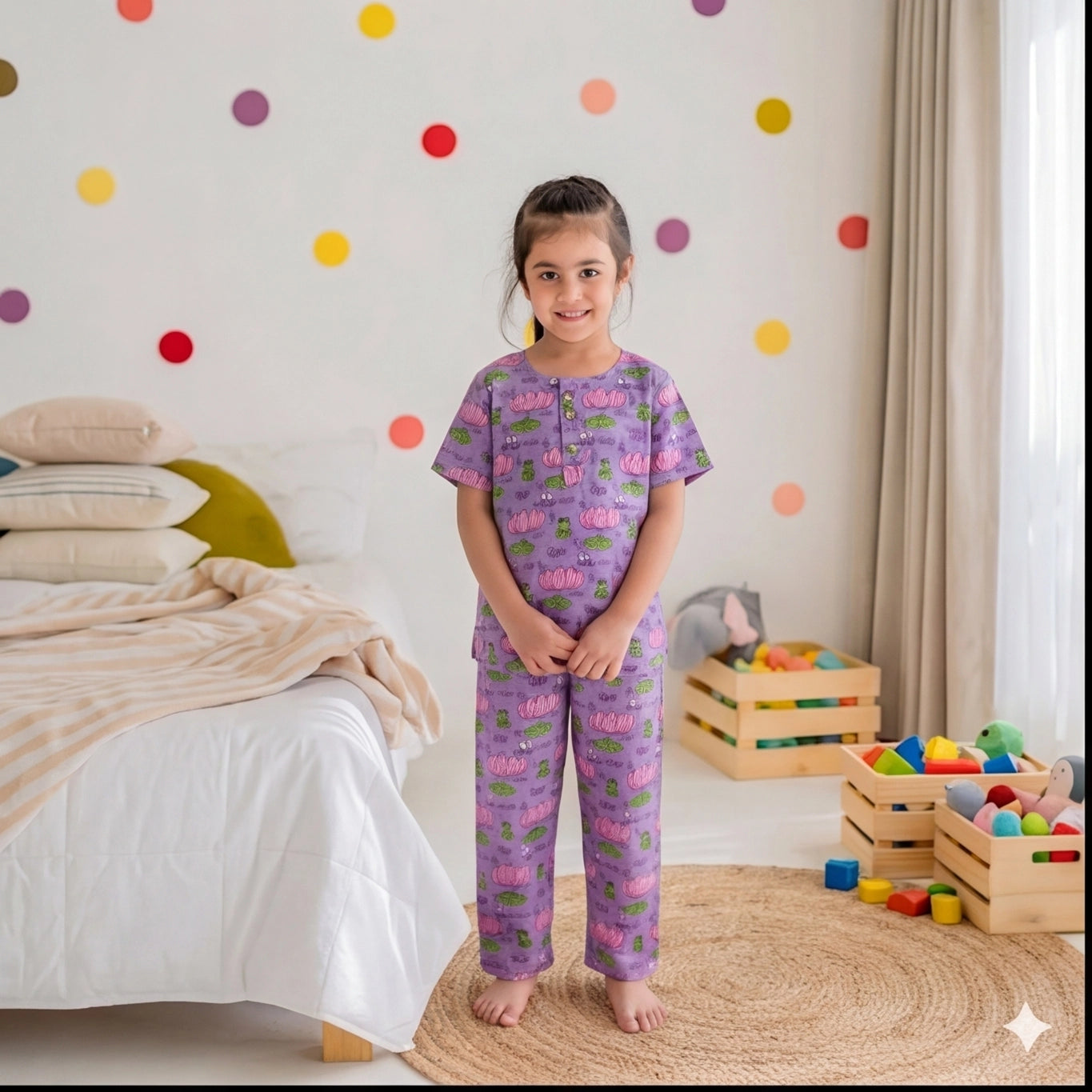 Lotus Print Unisex Night suit