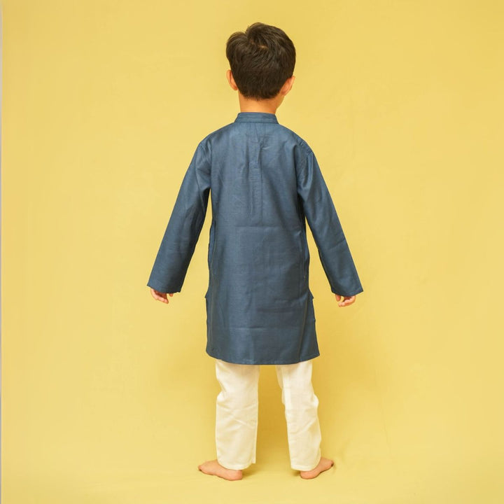 Blue Silk Kurta