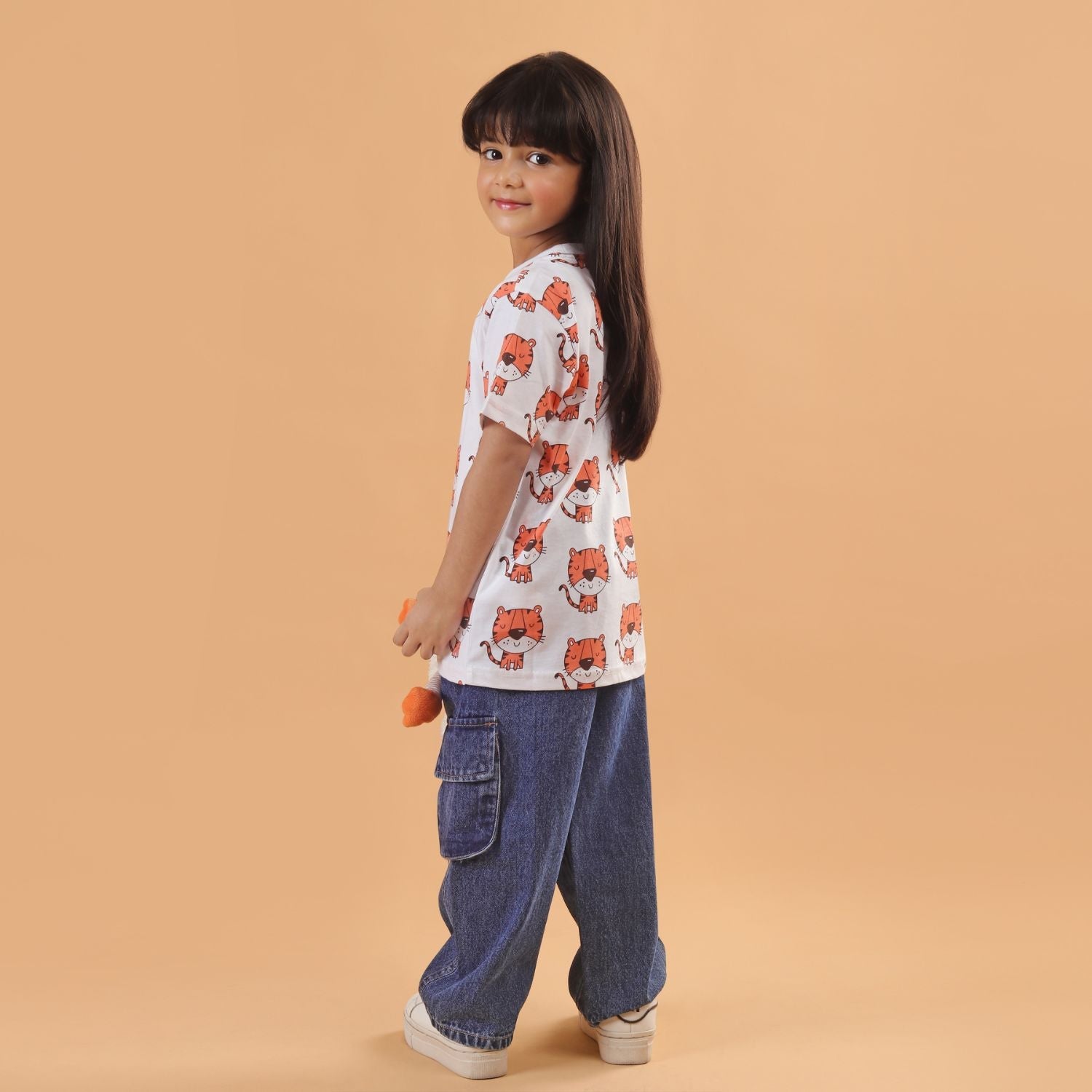 Boy - Tiger Print Short Sleeve Cotton T-Shirt & Shorts Set