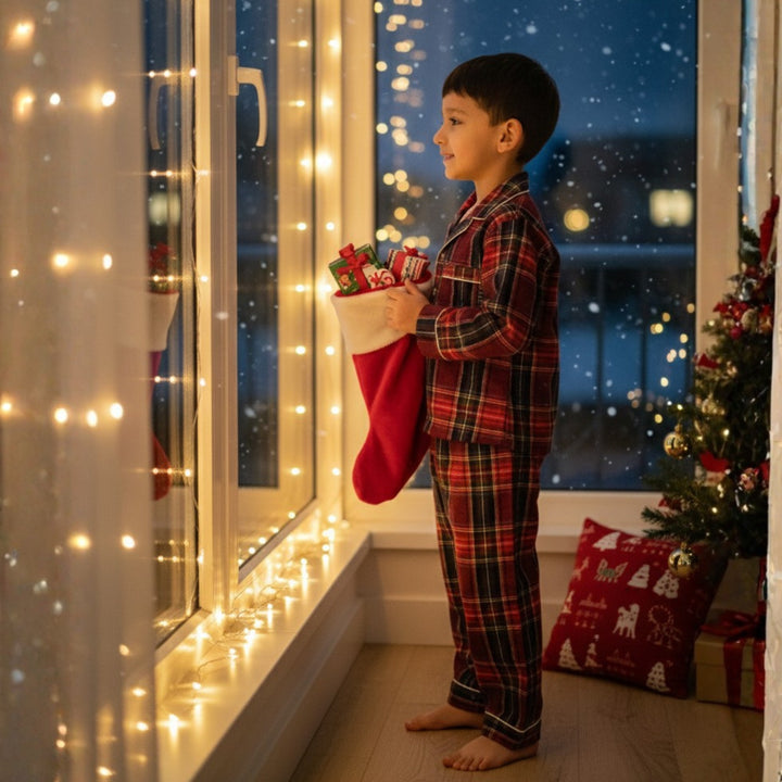 Red Tiny Santa Pajama Set