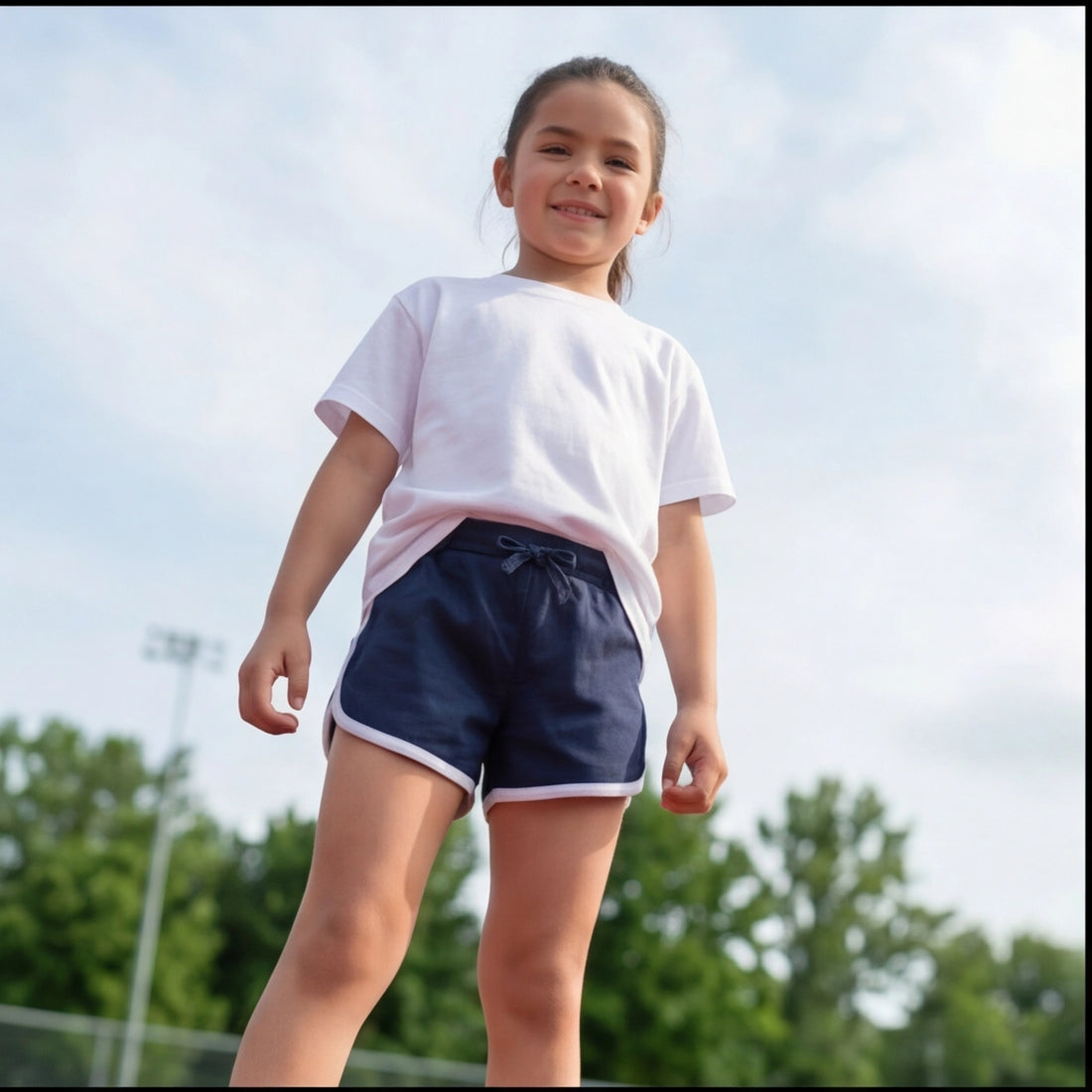 Navy  Contrast Trim Cotton Jersey Shorts