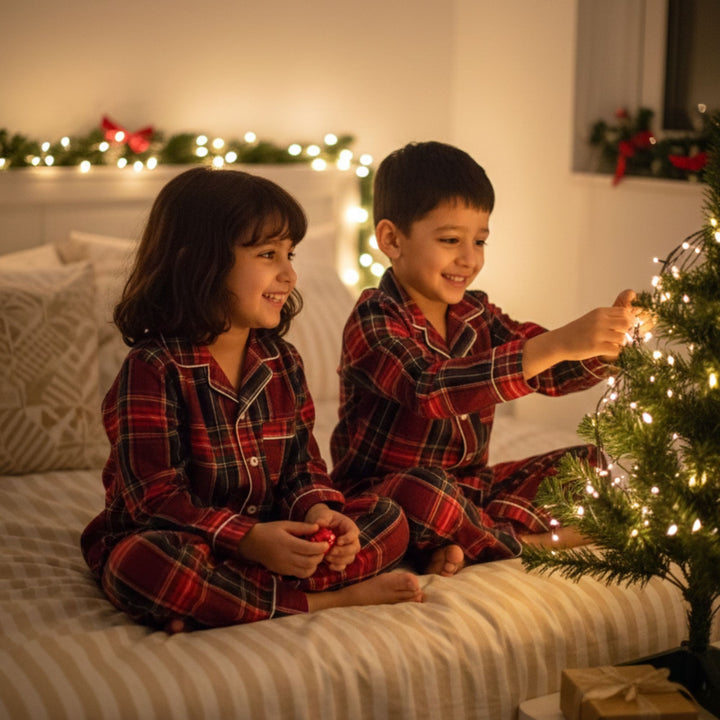 Red Tiny Santa Pajama Set