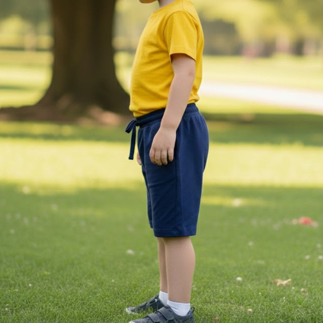 Boys Navy Blue Cotton Jersey Shorts