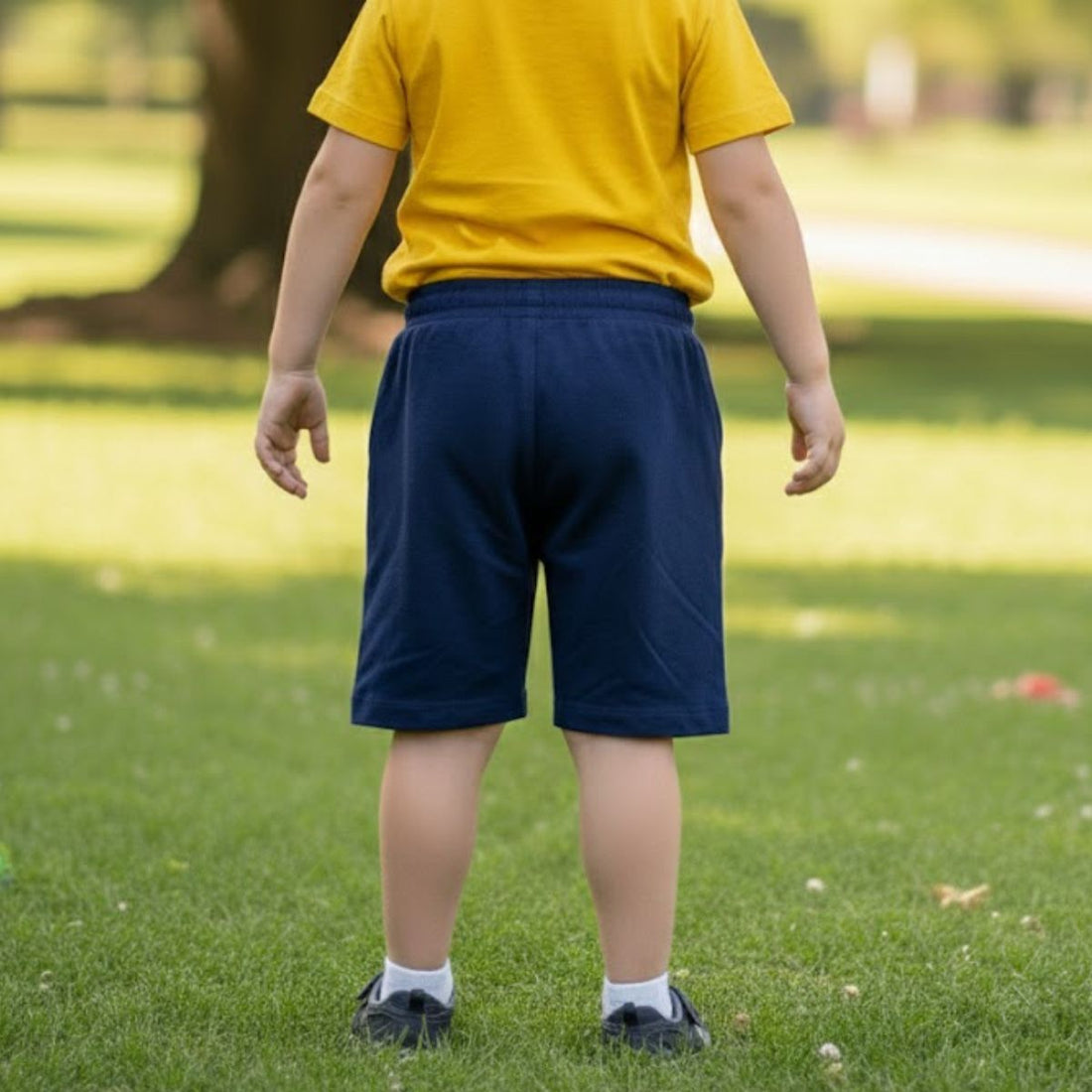 Boys Navy Blue Cotton Jersey Shorts