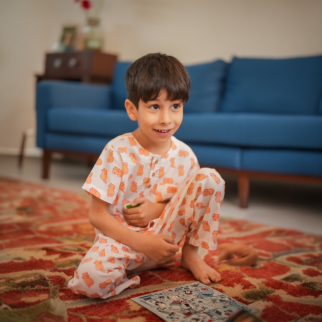 Meow Mornings Mom & Kids Twinning Set