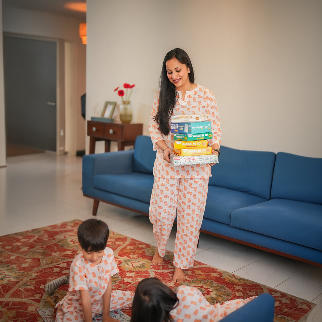 Meow Mornings Mom & Kids Twinning Set