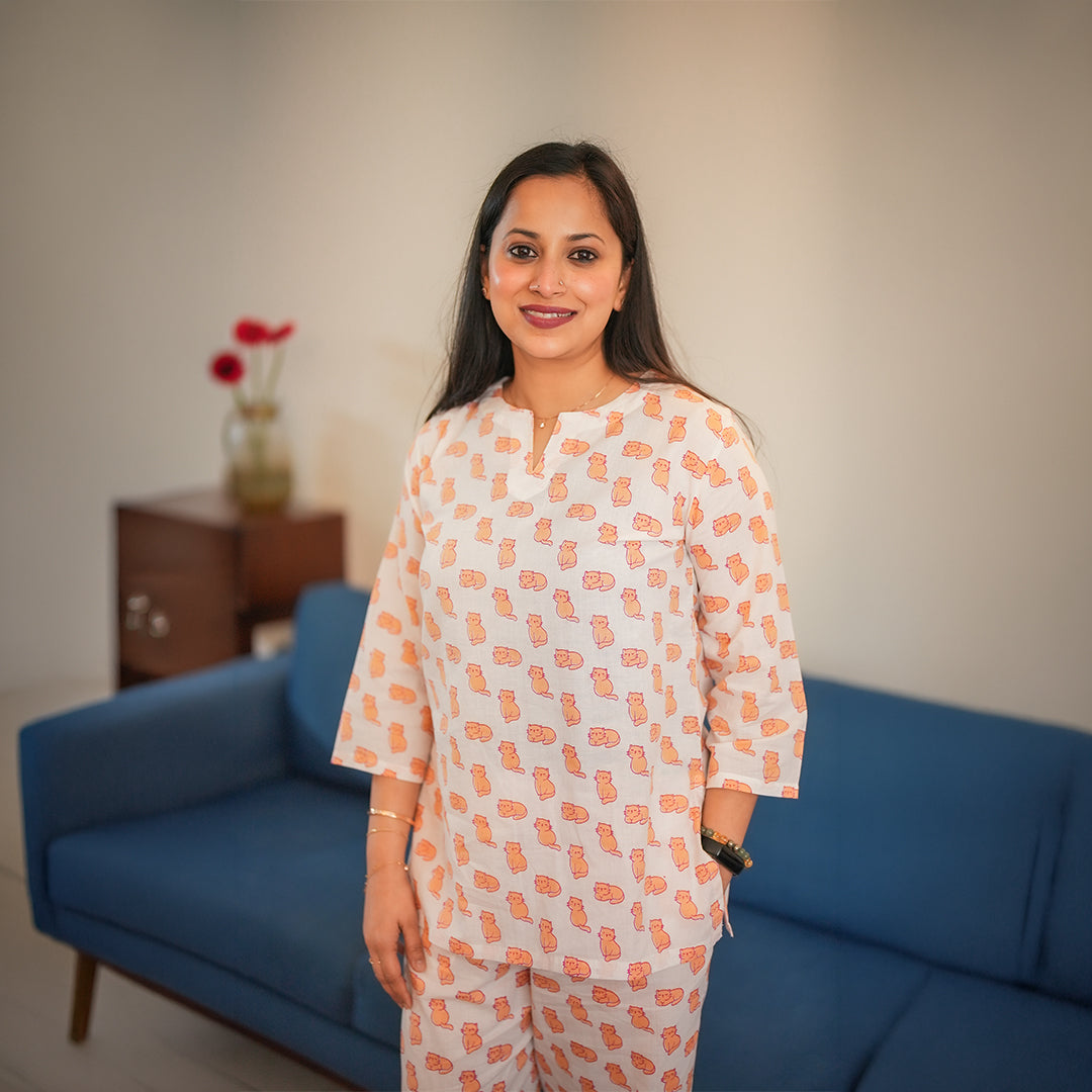 Meow Mornings Women Pj Set