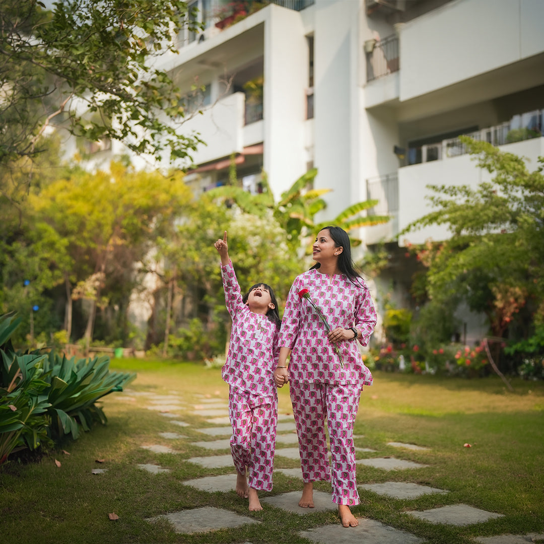 Pink Elephant Women Pj Set